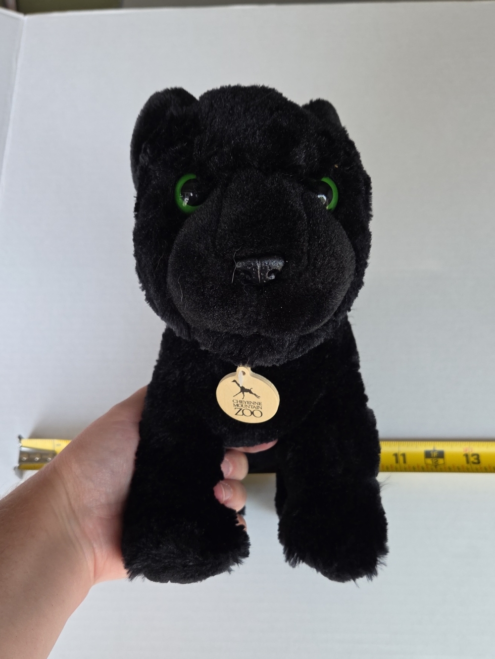 Cheyenne Mountain Zoo Black Panther Plush Stuffed Animal Green Eyes Soft Toy